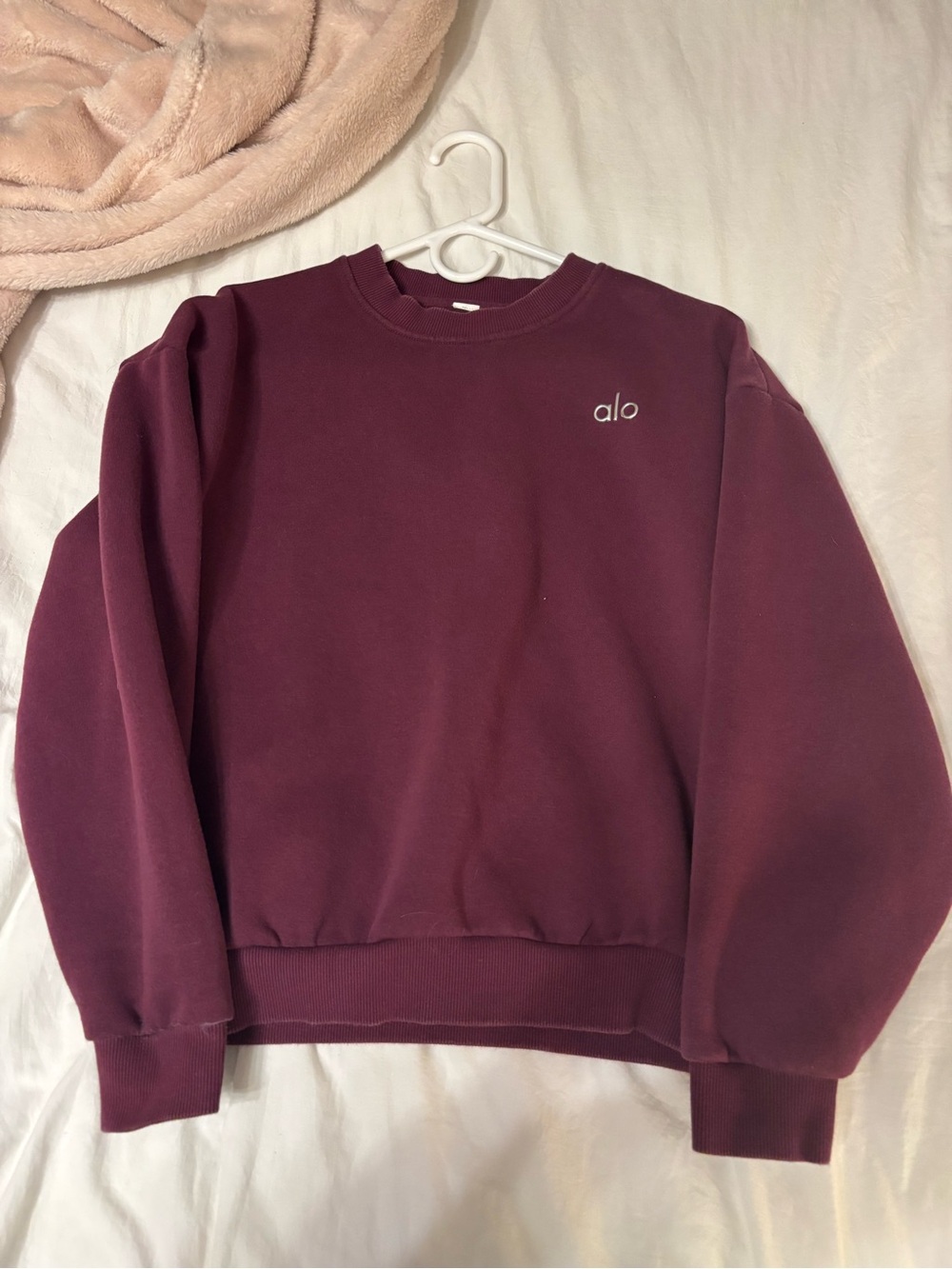 Alo Crewneck Sweatshirt in Burgundy